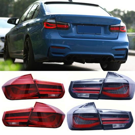 1ペア L/R ブラック ライン LED リア テール ランプ テールライト 適用: M パフォーマンス スタイル BMW 3シリーズ F30 ブラック・レッド AL-MM-8336 AL_2