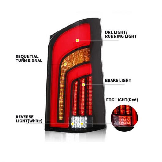 フル LED ダイナミック テール ライト スモーク レンズ 適用: メルセデス・ベンツ V-クラス ヴィト W447 2015-2020 装飾 装飾 ランプ AL-MM-8391 AL_3