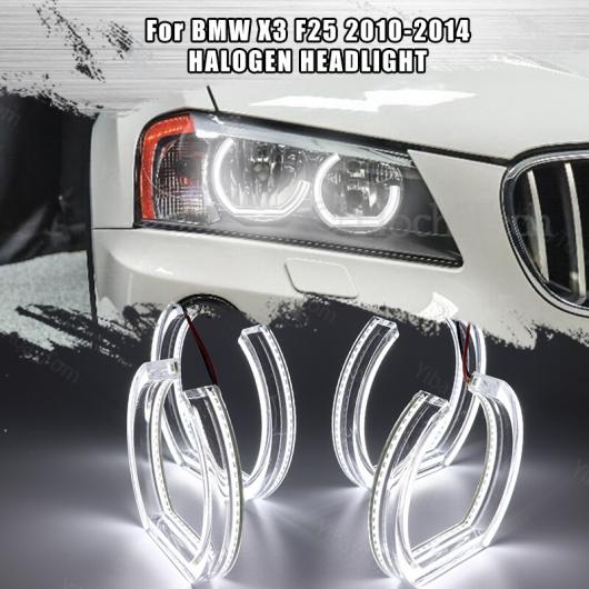DTM エンジェルアイ LED 適用: BMW X3 F25 2010 2011 2012 2013 2014 ハロゲン ヘッドライト DRL HALO ホワイト DTM バージョン AL-MM-8441 ALの画像