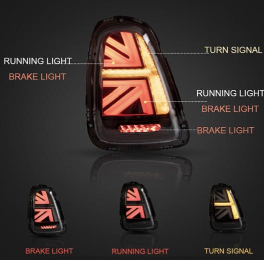 リア ライト DRL + ウインカー + ブレーキ + リバース LED ライト LED テール ライト 適用: BMW ミニ R55 R56 R57 テール ランプ レッド・クリア AL-MM-8611 ALの画像