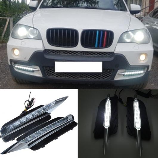 2ピース DRL 適用: BMW X5 E70 2007 2008 2009 2010 デイタイム ランニング ライト デイライト LED ベーキング ペイント モデル AL-MM-8728 AL_5