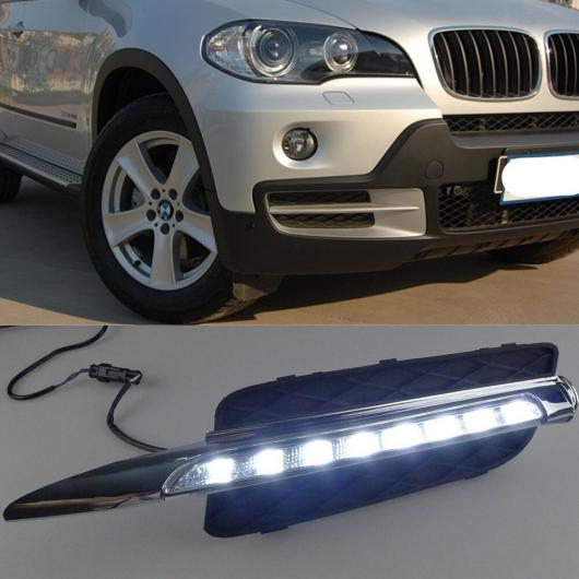 2ピース DRL 適用: BMW X5 E70 2007 2008 2009 2010 デイタイム ランニング ライト デイライト LED ベーキング ペイント モデル AL-MM-8728 AL_2