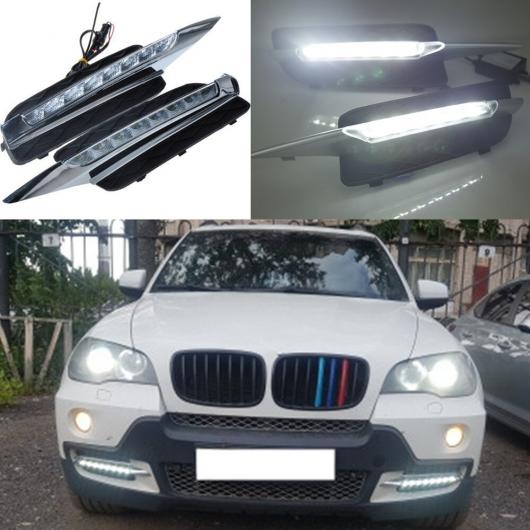 2ピース DRL 適用: BMW X5 E70 2007 2008 2009 2010 デイタイム ランニング ライト デイライト LED ベーキング ペイント モデル AL-MM-8728 AL_4