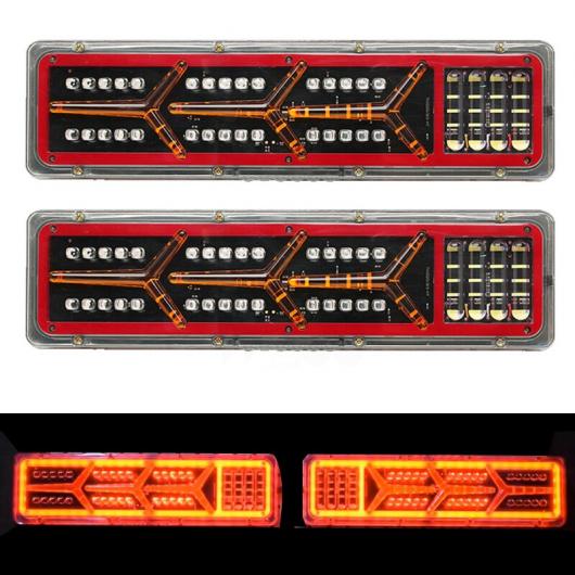 トラック リア テールライト LED トレーラー テールライト 防水 フロー ステアリング ブレーキ リバース B 46cm〜E 47cm AL-MM-8741 ALの画像