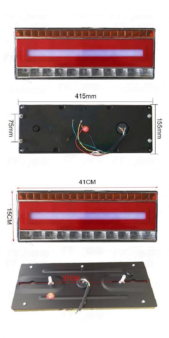 トラック リア テールライト LED トレーラー テールライト 防水 フロー 41cm 4 スクリュー・41cm 2 スクリュー AL-MM-8741 AL