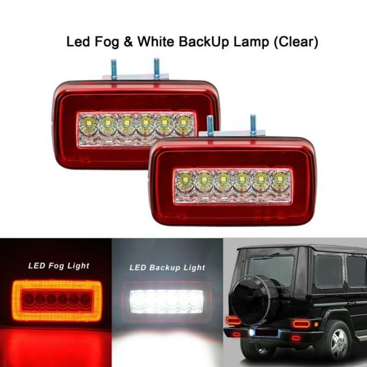 2ピース LED リア フォグライト バックランプ 適用: メルセデス・ベンツ W463 G500 550 55 AMG 1986-2018 AL-NN-5423 AL