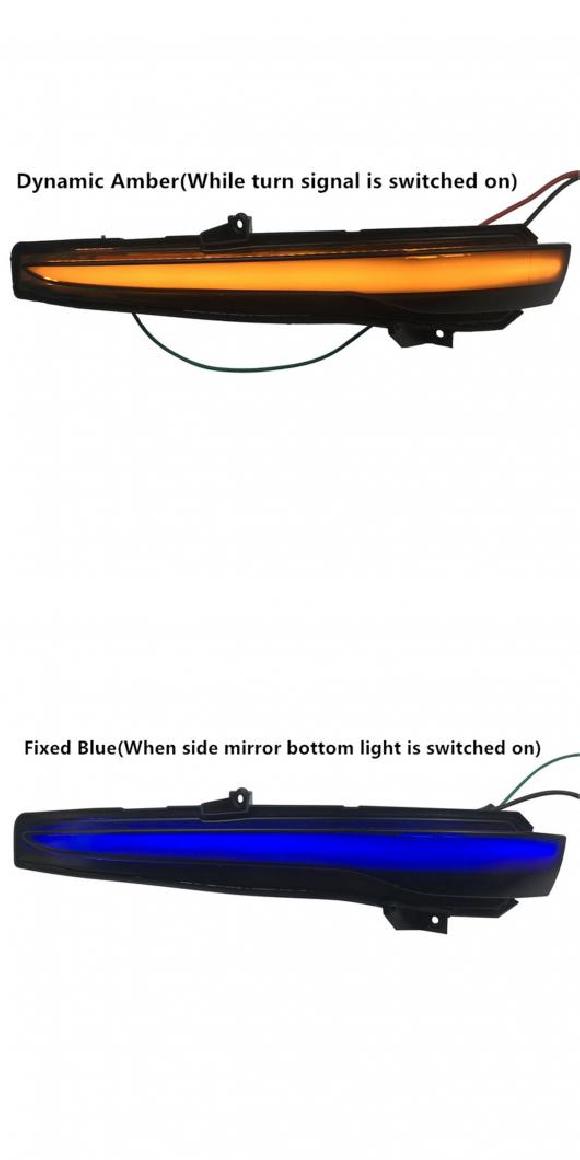 LED ダイナミック サイド ターンシグナルライト ウインカー サイド ウイング 2ピース ブラック・2ピース イエロー ブルー AL-NN-8546 AL