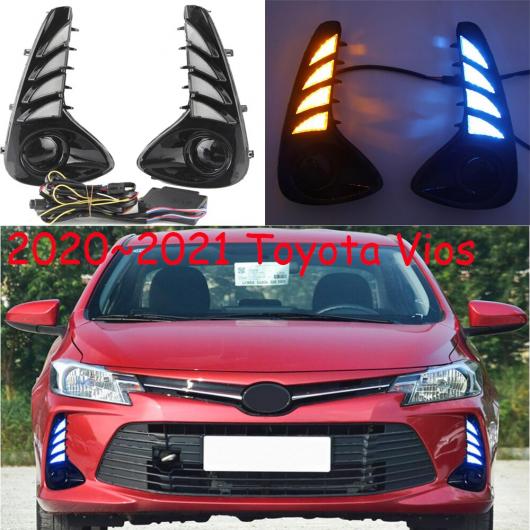 バンパー ヘッドライト ヴィオス デイタイム ライト 2020-2022 DRL LED ホワイト イエロー トヨタ ヴィオス 2021-2022 AL-OO-0085 ALの画像