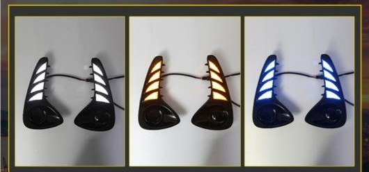 バンパー ヘッドライト ヴィオス デイタイム ライト 2020-2022 DRL LED ホワイト イエロー トヨタ ヴィオス 2021-2022 AL-OO-0085 ALの画像
