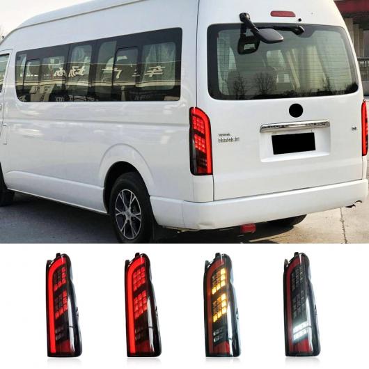 2ピース リア テール ブレーキ ライト シグナル ランプ 適用: トヨタ ハイエース 2005 06 07 08 09 2010 2011 2012 スモーク カバー AL-OO-0886 ALの画像