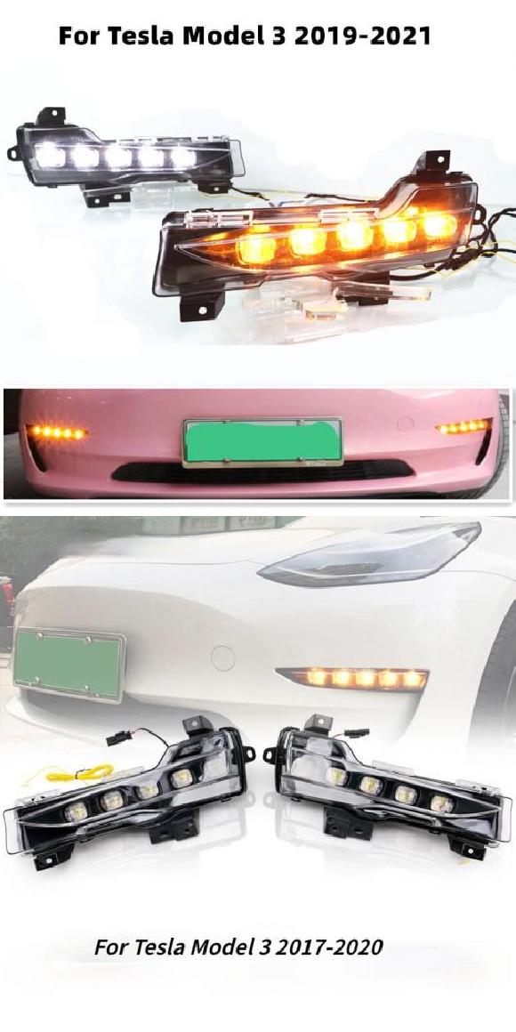 適用: テスラ/TESLA モデル 3 2018 2019 2020 2021 DRL 12V ライト LED デイタイムランニングライト 2021・2017-2020 AL-OO-1032 AL