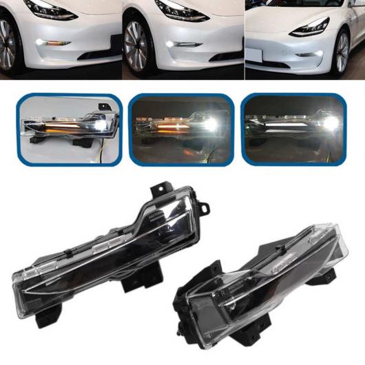 2ピース LED デイタイムランニングライト 適用: テスラ/TESLA モデル 3 2019 2020 2021 AL OO 1069 AL :504685880:オートパーツエージェンシー