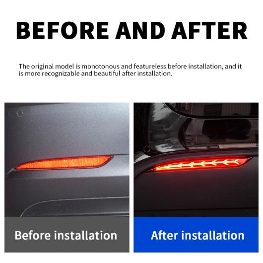 2ピース LED リア バンパー リフレクター ライト トランク テール セーフティー ワーニング ルミナス ブレーキ ランプ 適用: テスラ/TESLA AL-OO-1111 AL_4