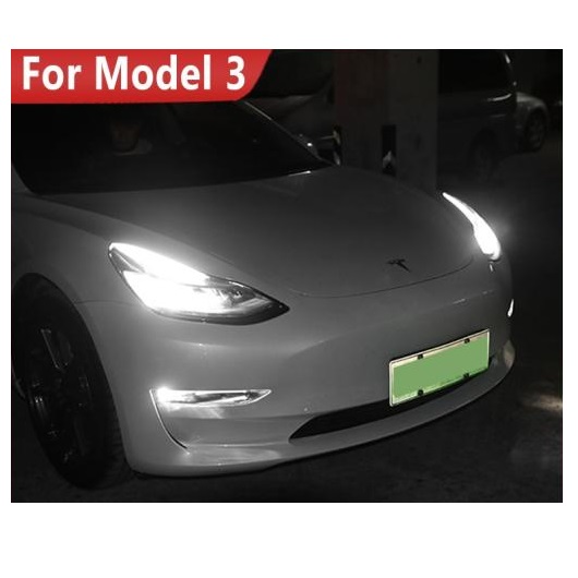 デイタイムランニングライト パーツ 適用: テスラ/TESLA モデル 3 2019-2021 LED シグナル ライト DRL フォグランプ イエロー×ホワイト AL-OO-1120 AL_3