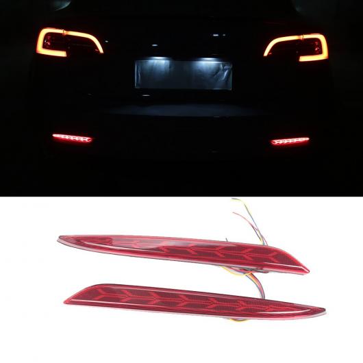 リア バンパー LED ブレーキ ライト 適用: テスラ/TESLA モデル 3 2022 2017-2021 ウインカー 自動車 エクステリア フォグ レッド AL-OO-1220 AL_2