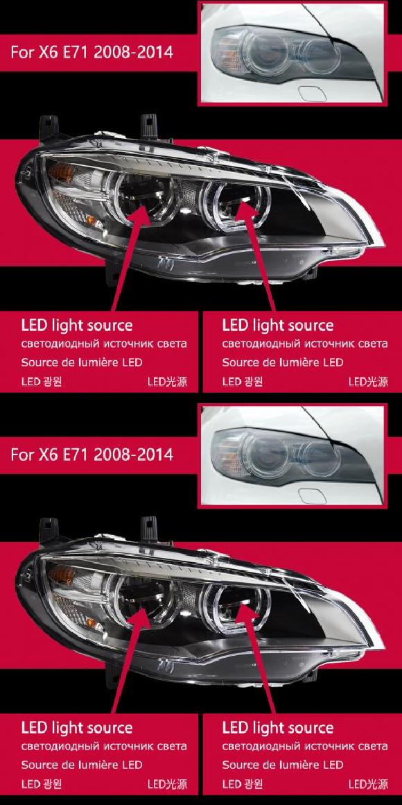 ヘッド ランプ 適用: BMW E71 E70 LED ヘッドライト 2007-2013 ヘッドライト X6 X5 DRL ウインカー ハイ AFSなし・AFS含む AL-OO-7790 AL