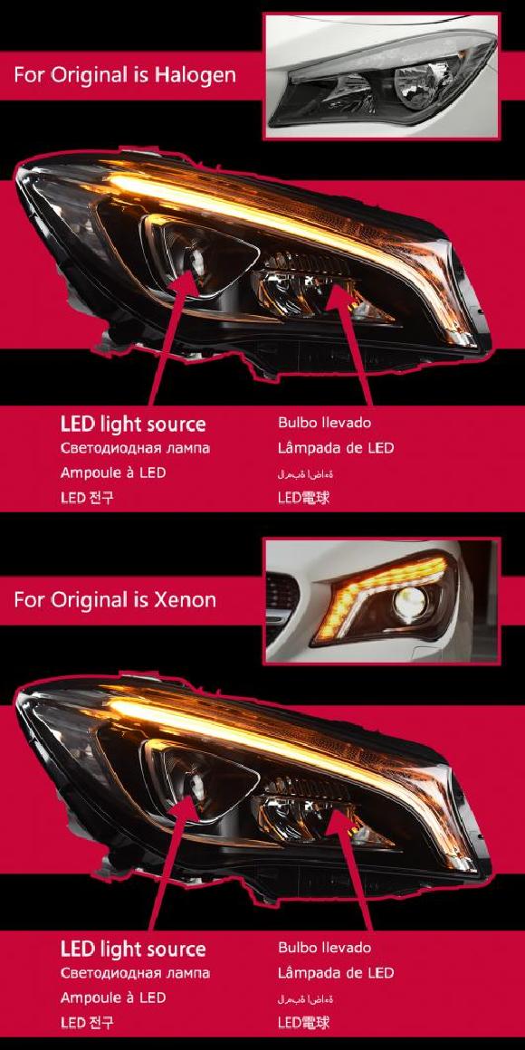 ヘッド ランプ 適用: メルセデス・ベンツ W117 CLA LED ヘッドライト 2014 2020 ヘッドライト CLA200 ハロゲン・キセノン AL OO 7999 AL :504945360:オートパーツエージェンシー