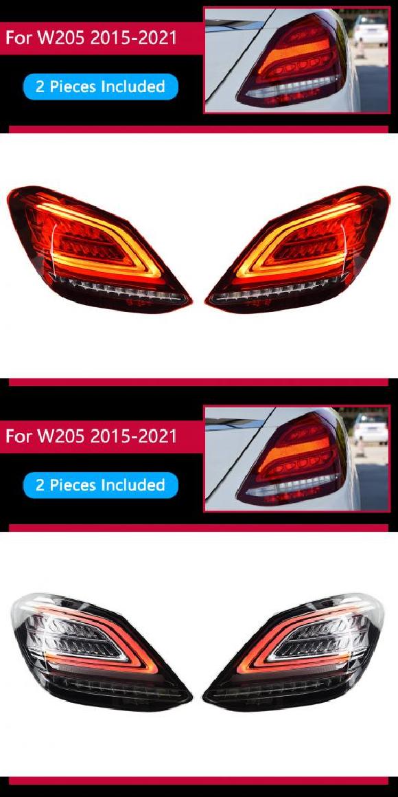 テール ランプ 適用: メルセデス・ベンツ W205 LED テールライト 2014 2020 C180 C200 C300 リア フォグ レッド・ブラック AL OO 8003 AL :504945410:オートパーツエージェンシー