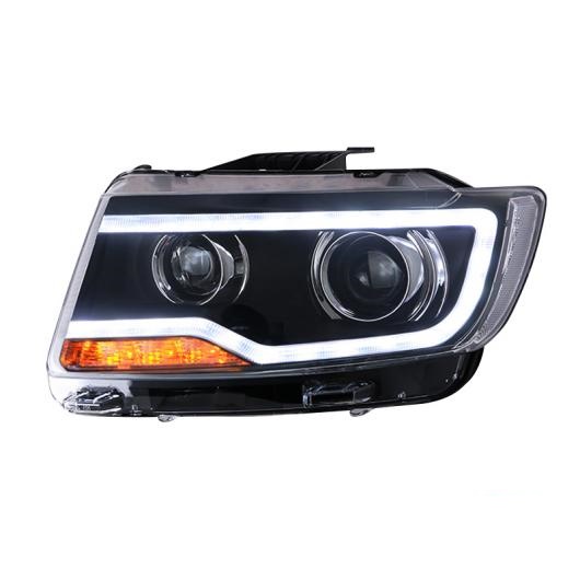 ヘッド ランプ ケース 適用: ジープ/JEEP コンパス 2011-2016 グランド チェロキー/CHEROKEE LED ヘッドライト DRL レンズ バルブなし AL-OO-8540 AL