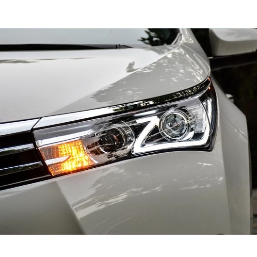 天々 照明ランプ 当て嵌める: トヨタ カローラ 前照灯 2014-2017 LED 前照灯 バイキセノン LED DRL ハロゲン 前照灯 AL-OO-8923 AL その他ライト-自動車-ライト、レンズ