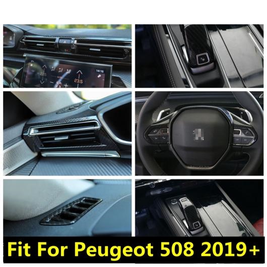 カーボンファイバー アクセサリー 適用: プジョー/PEUGEOT 508 2019-2022 ギア シフト ノブ ステアリング ホイール ダッシュボード エア タイプG AL-PP-1425 AL