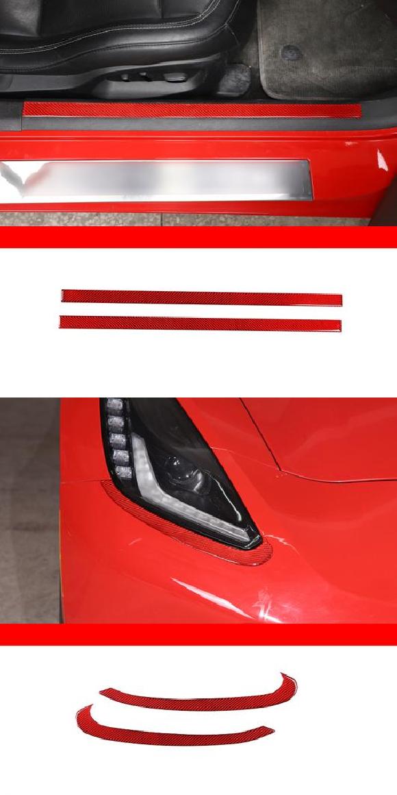 �J�[�{���t�@�C�o�[ �K�p: �V�{���[/CHEVROLET �R���x�b�g C7 2014-2019 ���b�h �C���e���A ���� �X�e�b�J�[ �M�A �h�A �^�C�v15�E�^�C�v16 AL-PP-3605 AL