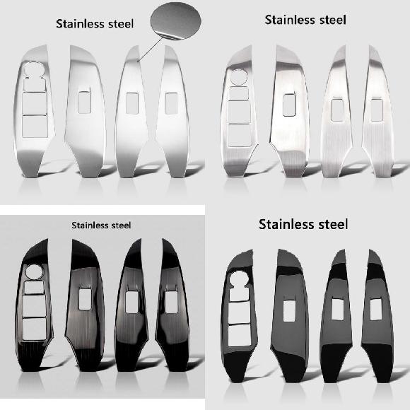 4ピース 適用: マツダ CX 4 ガラス スイッチ 装飾 ストリップ ウインドウ ステンレス スチール AL PP 5711 AL :505283320:オートパーツエージェンシー