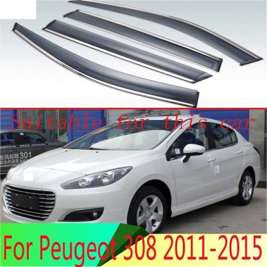 適用: プジョー/PEUGEOT 308 2011 2012 2013 2014 2015 プラスチック エクステリア バイザー 吹き出し口 シェード ウインドウ サン レイン AL-QQ-4018 AL