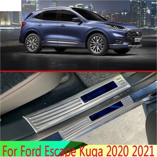 適用: フォード/FORD エスケープ クーガ 2020 2021 ステンレス スチール インナー インサイド ドア シル パネル スカッフ プレート キック AL QQ 5053 AL :505568310:オートパーツエージェンシー