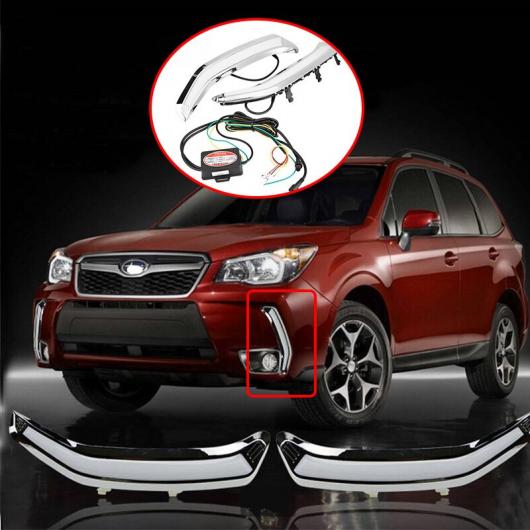 2ピース/セット LED DRL デイタイムランニングライト ターンシグナルランプ 適用: スバル フォレスター 2013 2014 2015 アクセサリー AL-QQ-8462 AL