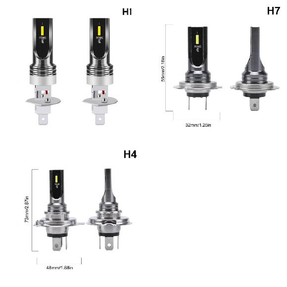 2�s�[�X �X�[�p�[ �u���C�g H7 LED �o���u �K�p: �w�b�h���C�g 80W 6000K 2000LM �o���u H1�`H4 AL-RR-4191 AL