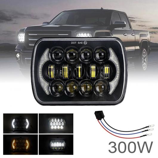 5×7/7×6インチ 300W スクエア ヘッドライト ホワイト＆アンバー DRL ダイナミック シーケンシャル ウインカー 適用: トヨタ ピックアップ AL-RR-5268 AL