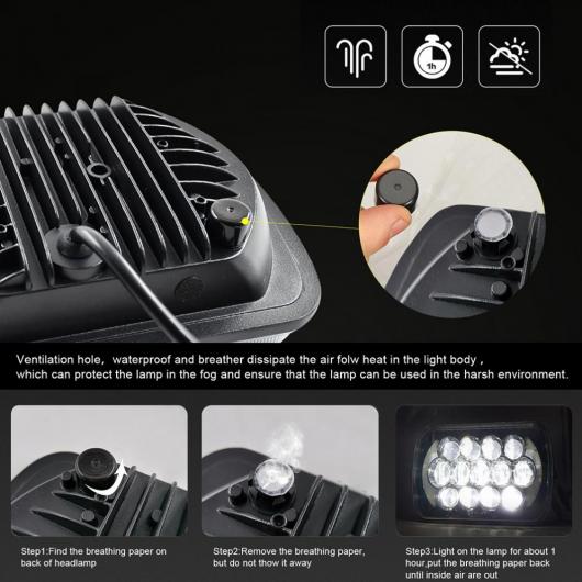 5×7/7×6インチ 300W スクエア ヘッドライト ホワイト＆アンバー DRL ダイナミック シーケンシャル ウインカー 適用: トヨタ ピックアップ AL-RR-5268 ALの画像