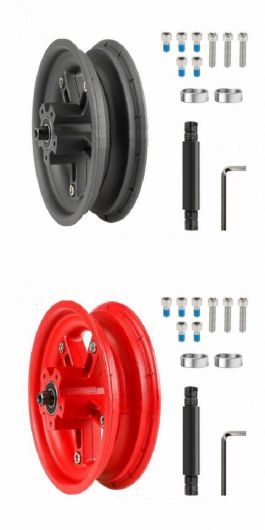 適用:プロ/PRO2 8.5インチ 電動 スクーター スプリット ホイール ハブ アルミニウム 合金 リア ホイール リム 固体 タイヤ ブラック・レッド AL-SS-2697 AL
