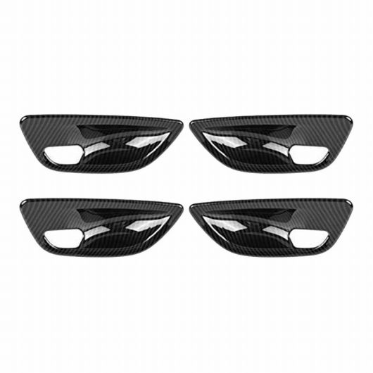 4ピース カーボンファイバー インテリア ドア ハンドル ボウル カバー トリム 適用:- BMW 5シリーズ F10 2011 - 2016 AL-SS-2758 AL