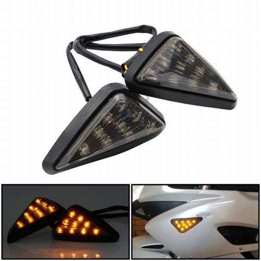 2ピース フラッシュ マウント トライアングル - 型 LED ターンシグナルライト 12V オートバイ ターンシグナルライト 適用:スズキ ホンダ ヤマハ AL-SS-2975 AL