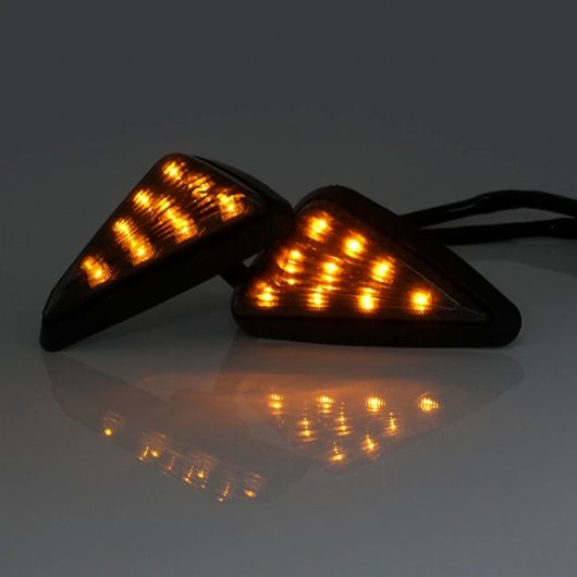 2ピース フラッシュ マウント トライアングル - 型 LED ターンシグナルライト 12V オートバイ ターンシグナルライト 適用:スズキ ホンダ ヤマハ AL-SS-2975 AL_4