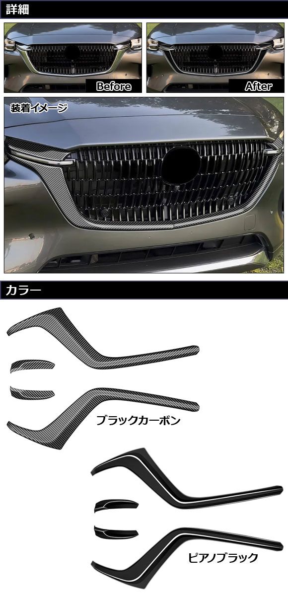 オートパーツエージェンシー フロントグリルガーニッシュ マツダ CX-80