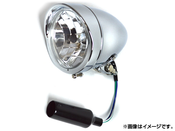 2輪 AP ロケットヘッドライト クローム 4.5インチ ハーレー汎用 AP-HP-HL45-ROC