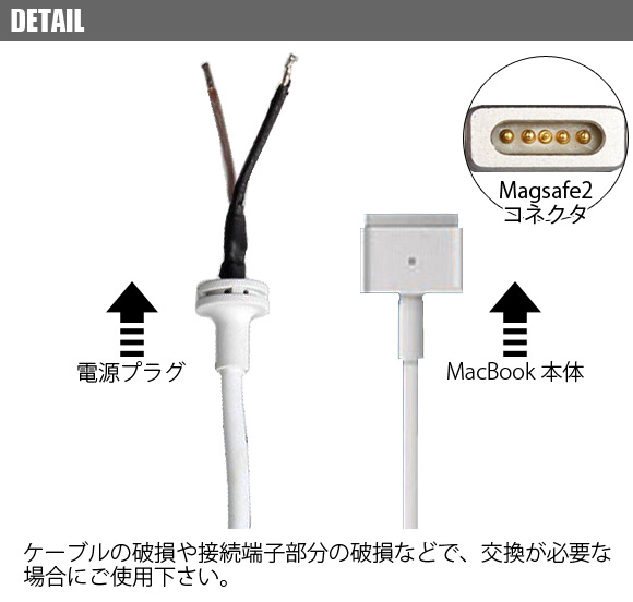 オートパーツエージェンシー AP ACアダプタ修理/交換用ケーブル