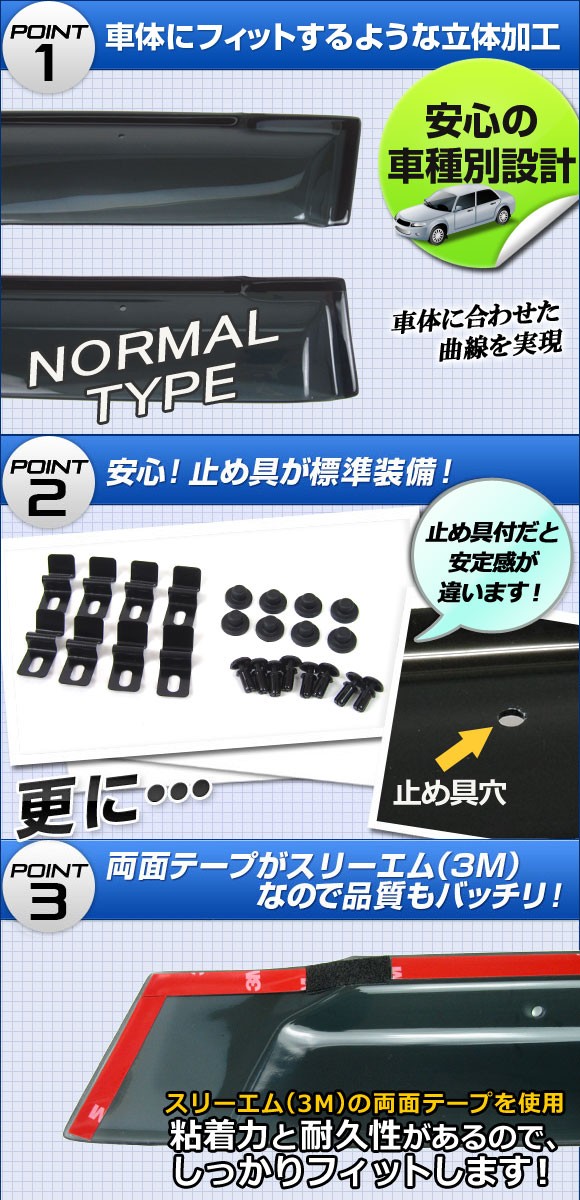 サイドバイザー ホンダ N-ONE JG1，JG2 2012年11月〜 APSVC102 入数：1セット(4枚)_1