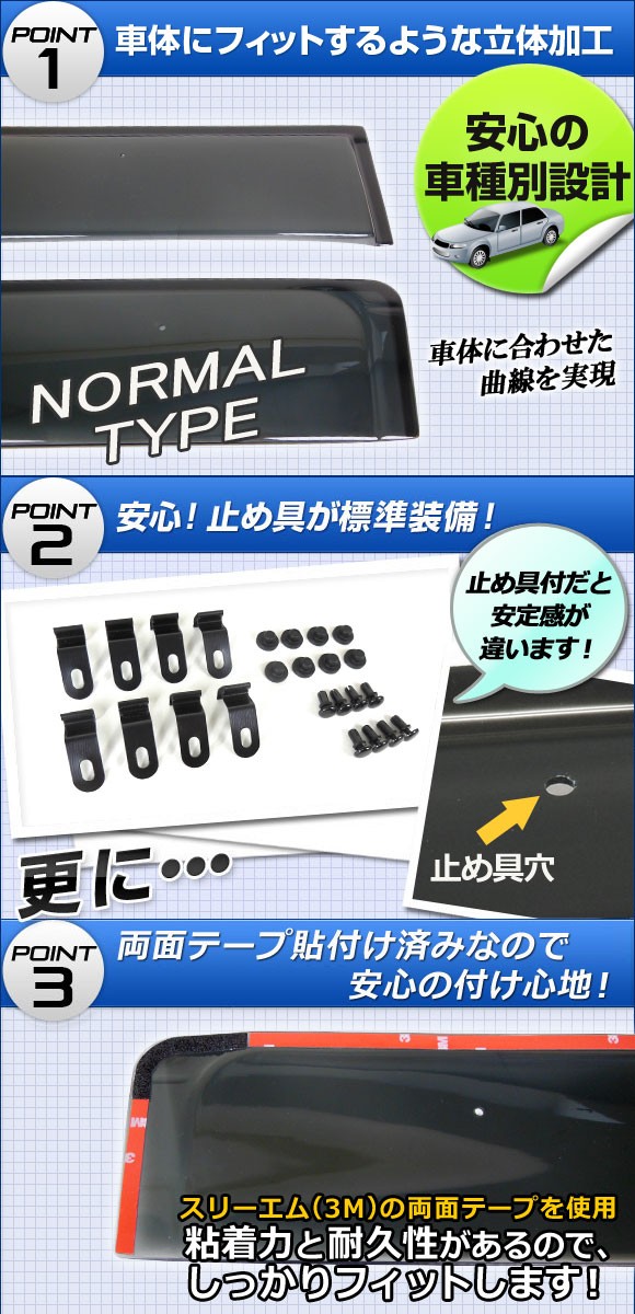 サイドバイザー トヨタ ピクシスメガ LA700A,LA710A 2015年07月〜 入数：1セット(4枚) APSVC229の画像