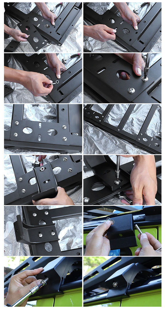 ルーフラック スズキ ジムニー/ジムニーシエラ JB64W/JB74W 2018年07月〜 ブラック アルミ製 組み立て式 AP-XT761