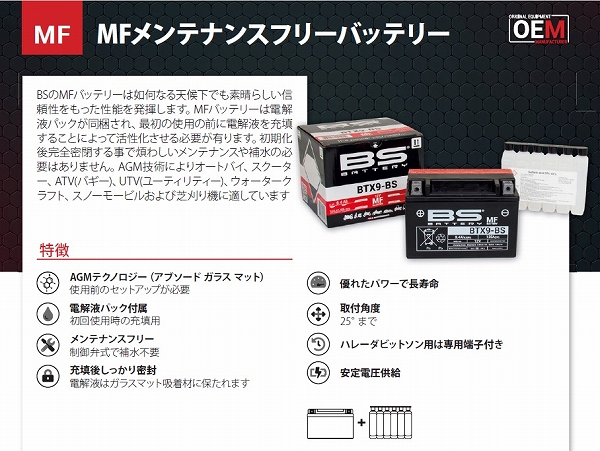 BSバッテリー バイク用バッテリー MFバッテリー カワサキ ゼファー 1100/RS ZRT10A ZR1100-A1〜5/7〜10、B1〜3/5、A6F/A6FA 1100cc 【充電済み発送】 BTX16-BS｜apagency｜02