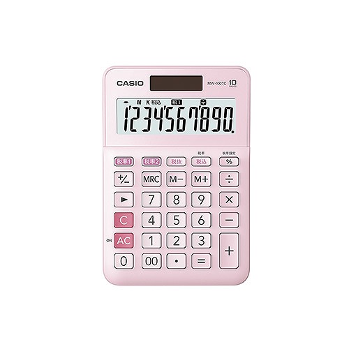 CASIO(カシオ) W税電卓 MW-100TC-PK-N(42376)