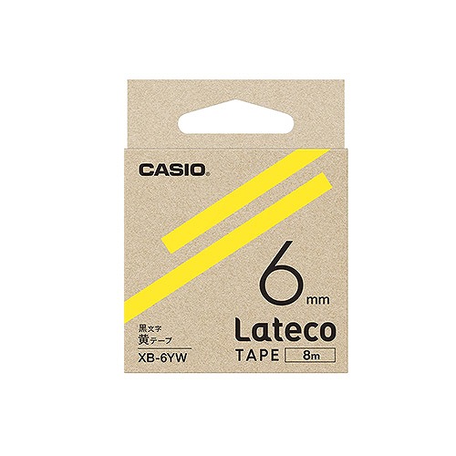 CASIO(カシオ) ラテコテープ 黄 6mm XB-6YW(42422)