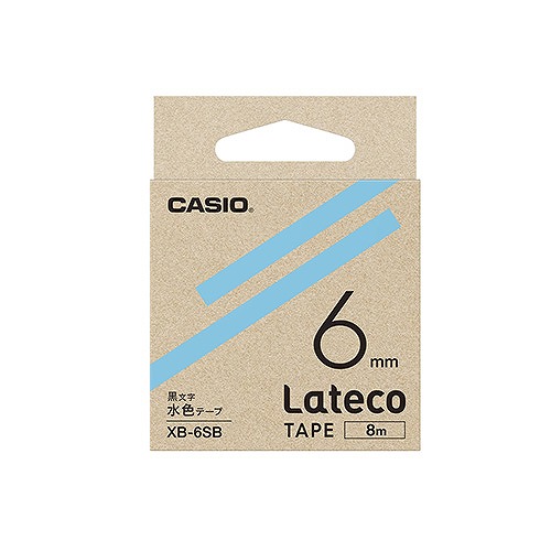 CASIO(カシオ) ラテコテープ 水色 6mm XB-6SB(42426)