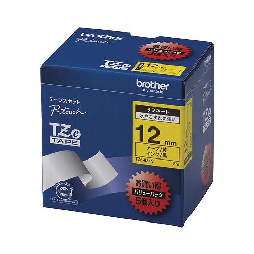 �u���U�[�H�� �s�[�^�b�`�e�[�v ��/�� 12mm �����F1��(5��) TZE-631V(09845)