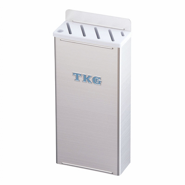 TKG 18-8 プラ板付カラーナイフラック 白 小 Aタイプ AHU651