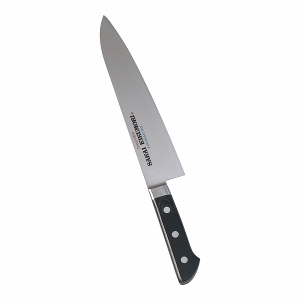 牛刀バナジウム鋼製 240mm 刃カバー付き 河村刃物 SKKバナジウム鋼 牛刀 24cm 両刃 口金付 AKK6003 【公式通販】